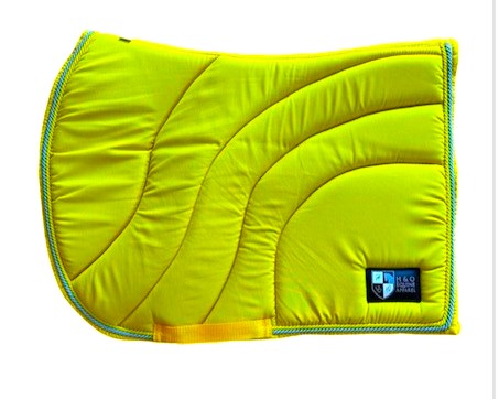 Yellow forward cut saddle pad - SMALL PONY SAMPLE STOCK (NEW DESIGN)