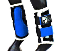 Load image into Gallery viewer, Black &amp; Royal Blue Brushing Boots