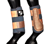 Load image into Gallery viewer, Charcoal &amp; Rose Gold &quot;Air vent&quot; Brushing Boots