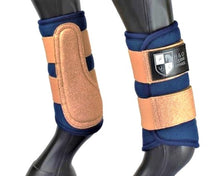 Load image into Gallery viewer, Navy and Rose Gold &#39;Air Vent&#39; Brushing Boots