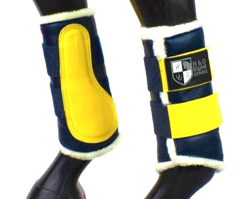 Navy & Yellow Brushing Boots