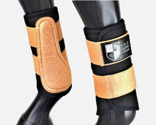 Load image into Gallery viewer, Black and Rose Gold &#39;Air Vent&#39; Brushing Boots