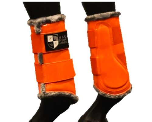 Orange & Charcoal Brushing Boots