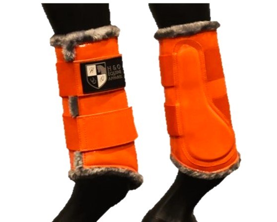 Orange & Charcoal Brushing Boots