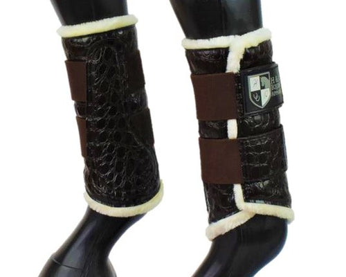 Brown Croc Brushing Boots