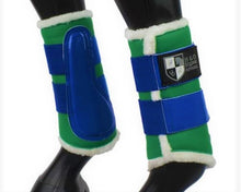 Load image into Gallery viewer, Green &amp; Royal Blue Brushing Boots