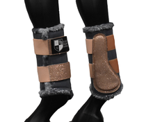 Load image into Gallery viewer, Charcoal &amp; Rose Gold Brushing Boots