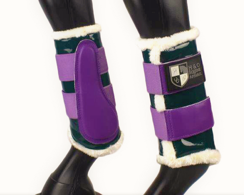 Teal and Plum Brushing Boots - end of line
