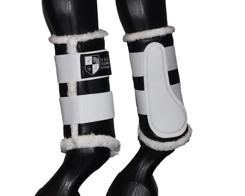 Black & White Deluxe Faux Leather Brushing Boots