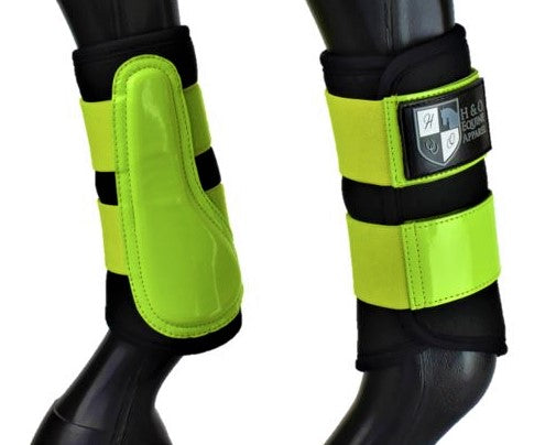 lime green splint boots