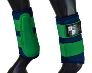 Navy and Green "Air Vent" Brushing Boots